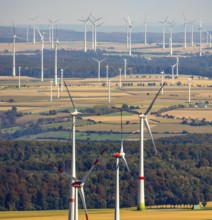 Aerial photo, wind turbines, wind farm, Henglarn, Lichtenau, Ostwestfalen-Lippe, OWL, North