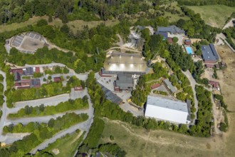 Aerial view, Elspe-Festival-Gelände, Zur Naturbühne, Lennestadt, Sauerland, North Rhine-Westphalia,