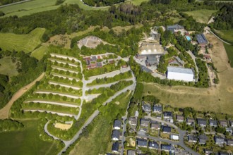 Aerial view, Elspe-Festival-Gelände, Zur Naturbühne, Lennestadt, Sauerland, North Rhine-Westphalia,