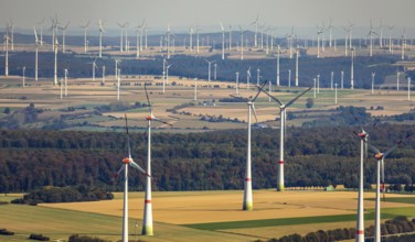 Aerial photo, wind turbines, wind farm, Henglarn, Lichtenau, Ostwestfalen-Lippe, OWL, North