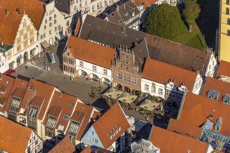 Aerial view, old town, town hall, market place, Lemgo, East Westphalia-Lippe, OWL, North