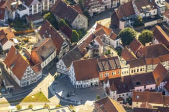 Aerial view, old town, Ostertor, Kanzlerbrunnen, Lemgo, Ostwestfalen-Lippe, OWL, North