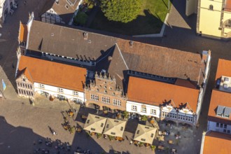 Aerial view, old town, town hall, market place, Lemgo, East Westphalia-Lippe, OWL, North