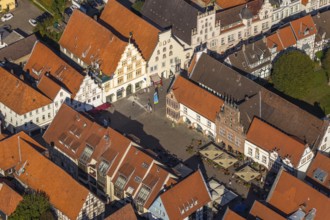 Aerial view, old town, town hall, market place, Lemgo, East Westphalia-Lippe, OWL, North