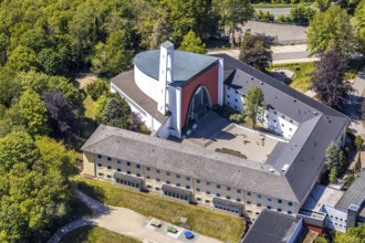 Aerial photo, Private Gymnasium Maria Königin, Jugendhof Pallotti Lennestadt, Mission House,