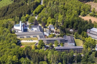 Aerial photo, Private Gymnasium Maria Königin, Jugendhof Pallotti Lennestadt, Mission House,