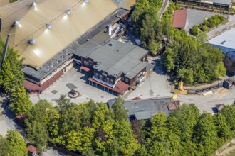 Aerial view, Elspe-Festival-Gelände, Zur Naturbühne, Lennestadt, Sauerland, North Rhine-Westphalia,