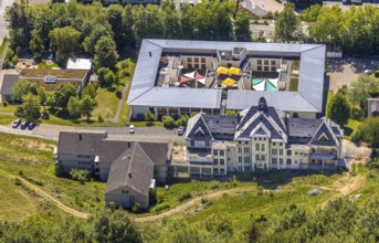 Aerial view, Caritas retirement home and nursing home St. Franziskus-Haus, Lennestadt, Sauerland,