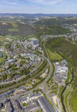 Aerial view, local view Altenhundem, St. Josefs-Hospital Lennestadt, Lennestadt, Sauerland, North