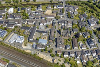 Aerial view, Franziskus-Schule Meggen, DITIB Yesil Mosque Lennestadt, Catholic Church of St.