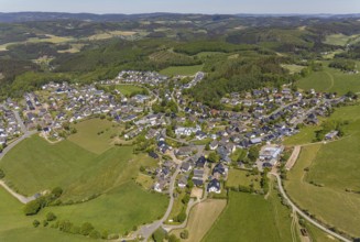 Aerial view, aerial view Halberbracht, Lennestadt, Sauerland, North Rhine-Westphalia, Germany, DE,