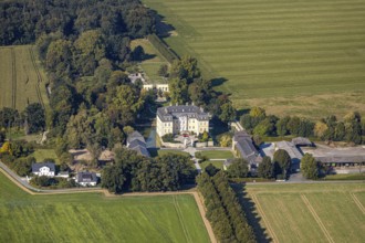 Aerial view, Schloss Schwarzenraben, Bökenförde, Lippstadt, Kreis Soest, North Rhine-Westphalia,