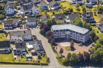 Aerial view, company building Innofactory GmbH, Maumker Straße, Lennestadt, Sauerland, North