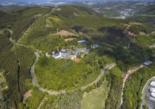 Aerial view, Private Gymnasium Maria Königin, Jugendhof Pallotti Lennestadt, Mission House,