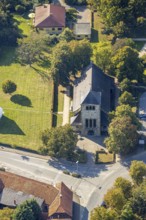 Aerial view, St. Albertus Magnus Catholic Church, Hovestadt, Lippetal, Soest district, North