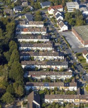 Aerial view, terraced housing estate Mercklinghausstraße, Lippstadt, Kreis Soest, North