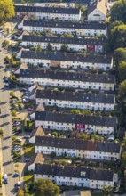 Aerial view, terraced housing estate Mercklinghausstraße, Lippstadt, Kreis Soest, North