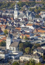 Aerial view, Old Town, evang. Große Marienkirche, Rathausstraße, Jakobikirche, Lange Straße,