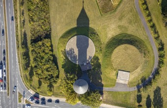 Aerial view, water tower Lippstadt, Lippstadt, district Soest, North Rhine-Westphalia, Germany,