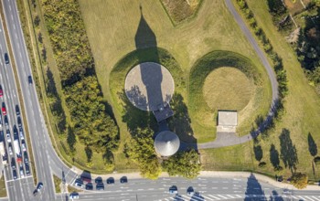 Aerial view, water tower Lippstadt, Lippstadt, district Soest, North Rhine-Westphalia, Germany,