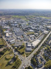 Aerial view, industrial estate Am Wasserturm, Bökenförder Straße, Lippstadt, district of Soest,