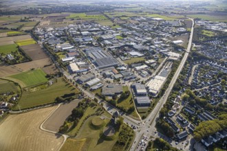 Aerial view, industrial estate Am Wasserturm, Bökenförder Straße, Lippstadt, district of Soest,