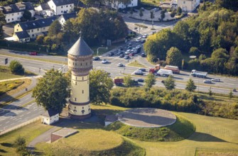Aerial view, water tower Lippstadt, Lippstadt, district Soest, North Rhine-Westphalia, Germany,