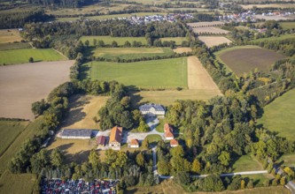 Aerial view, Schloss Herringhausen, Herringhausen, Lippstadt, Kreis Soest, North Rhine-Westphalia,