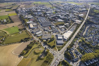 Aerial view, industrial estate Am Wasserturm, Bökenförder Straße, Lippstadt, district of Soest,