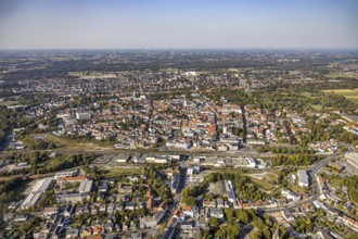 Aerial view, aerial view Lippstadt south, main station, Konrad-Adenauer-Ring, Lippstadt, district