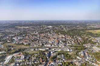 Aerial view, aerial view Lippstadt south, main station, Konrad-Adenauer-Ring, Lippstadt, district