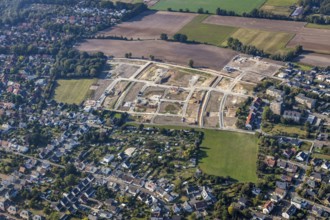 Aerial view, construction site, construction area Auf dem Rode, Kernstadt Nord, Lippstadt, Kreis