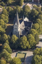 Aerial view, St. Joseph's Catholic Church, Lippstadt, Soest district, North Rhine-Westphalia,