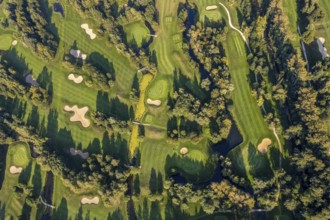 Aerial view, golf course, GolfClub Lippstadt, Lippstadt, Kreis Soest, North Rhine-Westphalia,