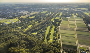 Aerial view, golf course, GolfClub Lippstadt, Lippstadt, Kreis Soest, North Rhine-Westphalia,