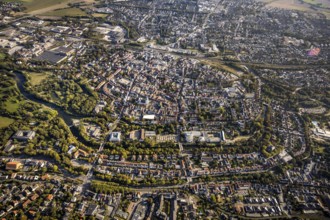 Aerial view, Old Town overview, Evangelical Great St Mary's Church, Rathausstraße, Jakobikirche,