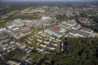Aerial view, Beckumer Straße industrial estate, thyssenkrupp rothe erde Germany, Hella GmbH,