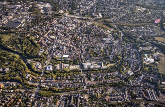 Aerial view, Old Town overview, Evangelical Great St Mary's Church, Rathausstraße, Jakobikirche,