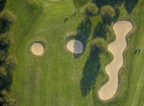 Aerial view, golf course, GolfClub Lippstadt, Lippstadt, Kreis Soest, North Rhine-Westphalia,