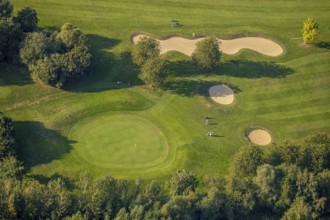 Aerial view, golf course, GolfClub Lippstadt, Lippstadt, Kreis Soest, North Rhine-Westphalia,