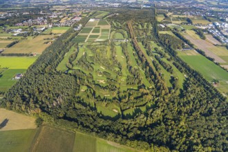 Aerial view, golf course, GolfClub Lippstadt, Lippstadt, Kreis Soest, North Rhine-Westphalia,