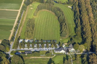 Aerial view, golf course, GolfClub Lippstadt, driving range, Lippstadt, Kreis Soest, North