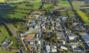 Aerial view, industrial area Heetwinkel, Schermbeck, Ruhr area, North Rhine-Westphalia, Germany,