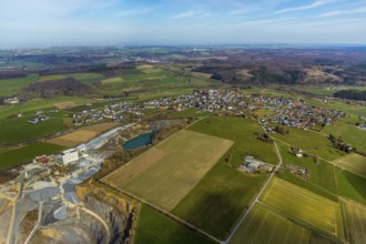 Aerial photograph, WESTKALK GmbH & Co. KG, Kallenhardt quarry, Suttrop, Kallenhardt, Rüthen,