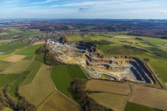 Aerial view, WESTKALK GmbH & Co. KG, Kallenhardt quarry, Suttrop, Kallenhardt, Rüthen, Sauerland,