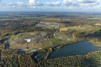 Aerial view, hazardous waste landfill Hünxe Schermbeck, AGR AbfallentsorgungsGesellschaft Ruhr