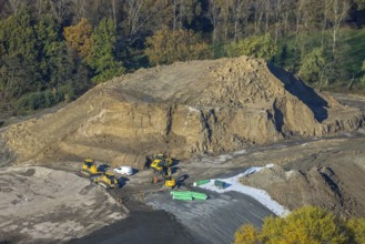 Aerial view, nature reserve Steinbach, slag heap, Gahlen, Schermbeck, Ruhr area, North