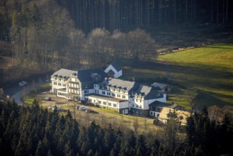 Aerial photo, Hotel Rimberg, Osterwald, Schmallenberg, Sauerland, North Rhine-Westphalia, Germany,