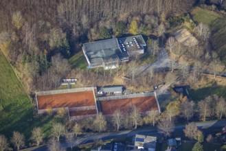 Aerial view, indoor swimming pool Bödefeld, tennis facility Zum Sportpark, Westernbödefeld,