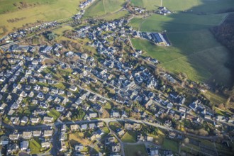Aerial view, local view Bödefeld, Schmallenberg, Sauerland, North Rhine-Westphalia, Germany, DE,